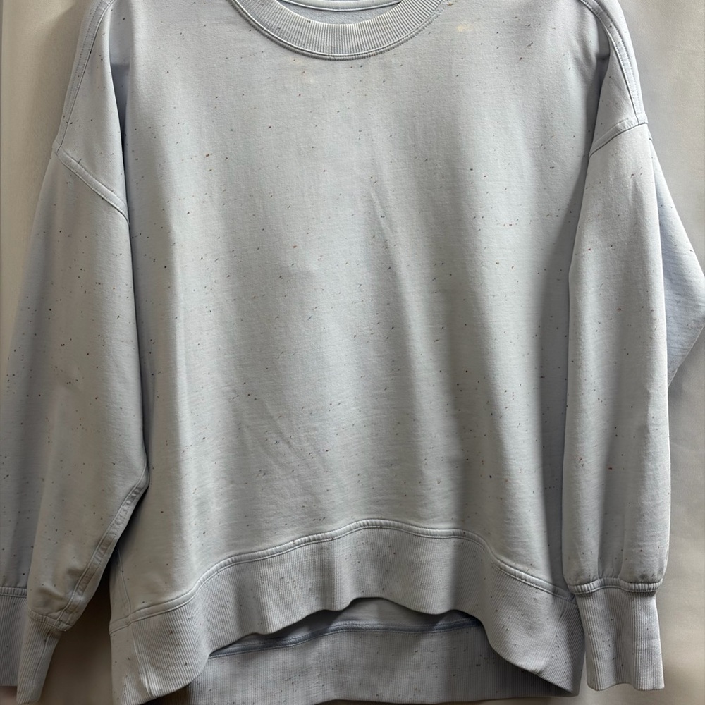 Lululemon Speckled Sweatshirt Light Blue with Colorful Speckles. Size L